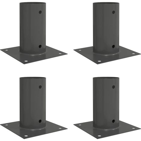 Round Ground Anchor 4 pcs Anthracite 15 x 15 x 15 cm Metal vidaXL