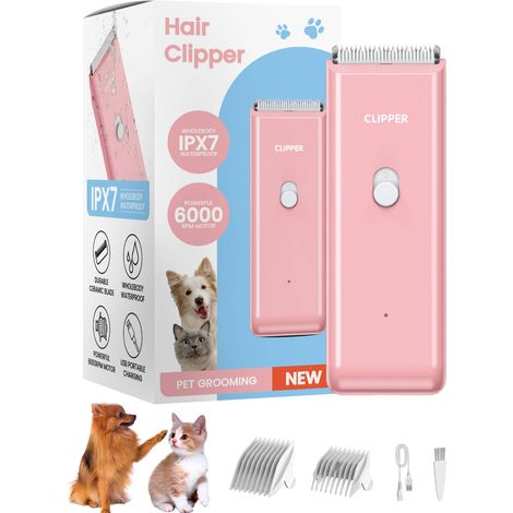 Tondeuse à poils pour animaux, tondeuse à poils pour chats et chiens, tondeuse électrique étanche et silencieuse, tête de tondeuse de rechange (1/5)