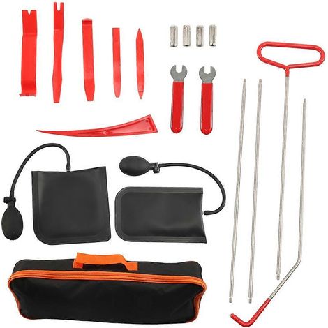 Kit anti-perte de clés de portière et de vitre de voiture (19 pièces) : pompe à air gonflable, cale anti-rayures et pince à long manche. (1/5)