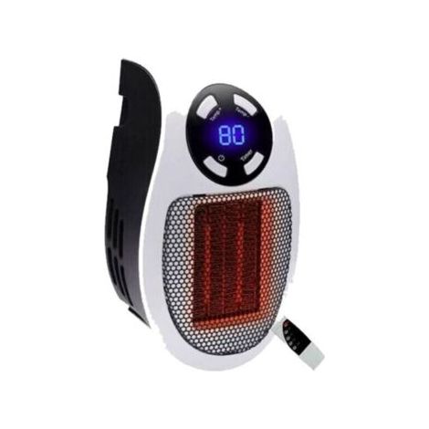 Mini-chauffage céramique 500 Watt Chauffage portable économique avec thermostat et minuterie pour le bureau, la chambre et le salon - (blanc - avec télécommande) (1/5)