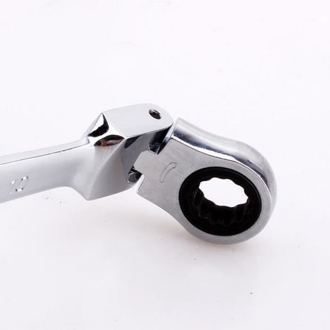 Jeu de 12 clés mixtes à cliquet tête mobile 8–19 mm Chrome-Vanadium, 5° retour, 72 dents (1/4)