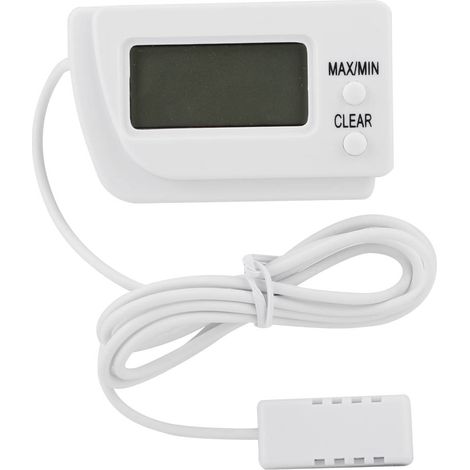 Thermomètre Hygromètre Numérique pour Incubateur avec Sonde Déportée, Écran LCD Grand Format, Mémoire Min/Max, Compact ABS (1/5)