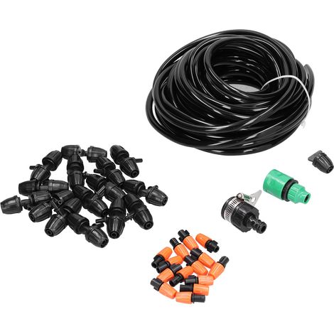 Système d'irrigation automatique avec buses atomiseuses et kit tuyau 8/11 pour jardin gazon terrasse (1/5)
