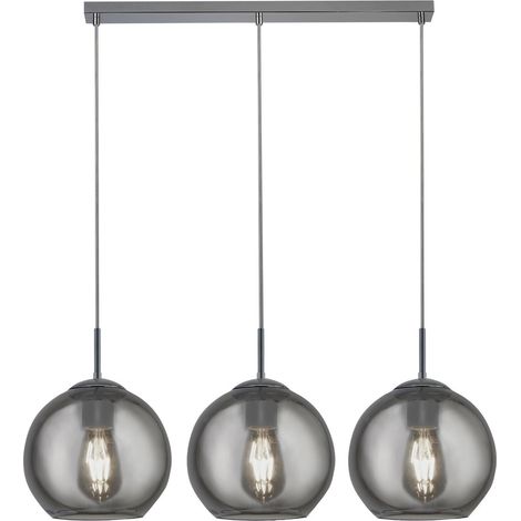 Searchlight - Barre de suspension à 3 ampoules, chrome, fumé, E27 (1/5)
