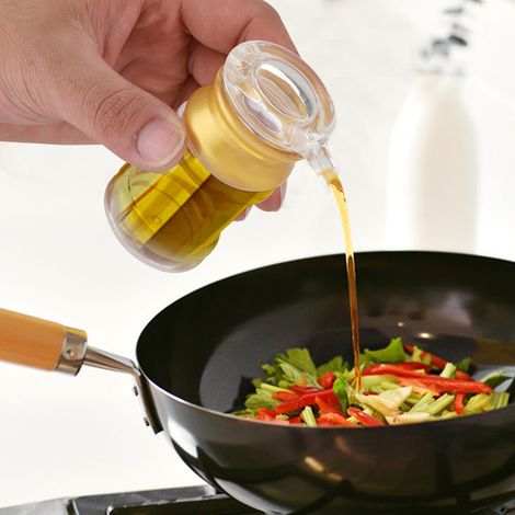 Bouteille en acrylique transparent et doré pour huile, assaisonnement liquide, sauce soja, vinaigre, cuisine (XL) (1/5)
