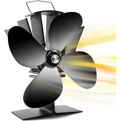 Brûleur/cheminée/poêle à bois à 4 pales alimenté par la chaleur de 40°C/104°F, démarrage rapide, circulation d'air chaud extrêmement silencieuse, économie de carburant efficace (1/4)