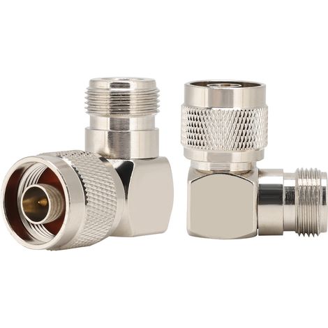 Adaptateur coaxial RF coudé N mâle vers N femelle (lot de 2) pour antenne radio