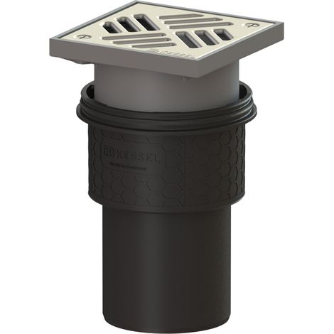 Siphon de sol/plafond Ecoguss DN 100, vertical, à grille perforée