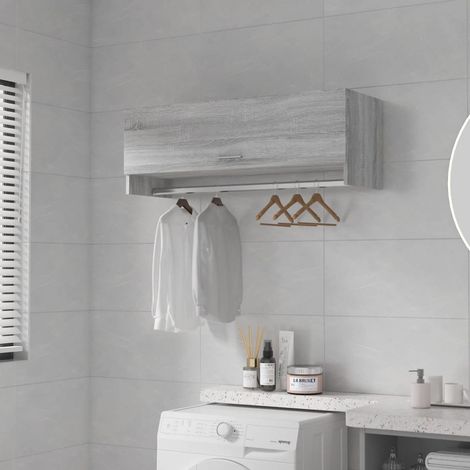 Armario madera contrachapada gris Sonoma 100x32,5x35 cm vidaXL (1/5)