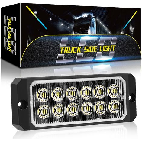 Balise Clignotante LED 12LED, Barre d'Avertissement Strobe 16 Modes, Lampe Signalisation Urgence, 36W 900LM IP67 DC12-24V, Multicolore, pour Voiture 4x4 Camion Moto Chariot Bateau(8PCS) (1/5)