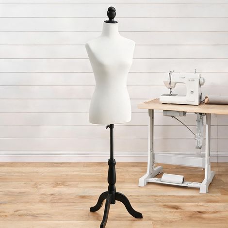 Bibliothèque habillage blanc mannequin de couture sur pied branco (1/5)