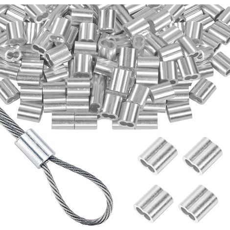 50 Pièces Manchons Sertissage Aluminium 5mm Douilles de Serrage Câble Acier, Embouts Métalliques pour Câble, Fil, Cordes, Connecteurs de Boucles Résistants (1/5)