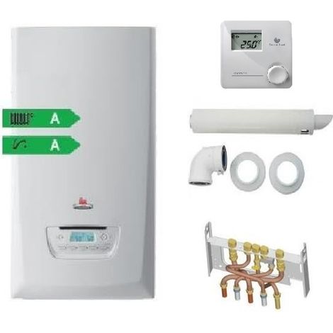 Saunier Duval – Chaudière gaz à condensation murale ThemaPlus Condens F25 – Ventouse standard – Thermostat Exacontrol inclus – 25 kW – Économie d'énergie jusqu'à 30% (1/4)