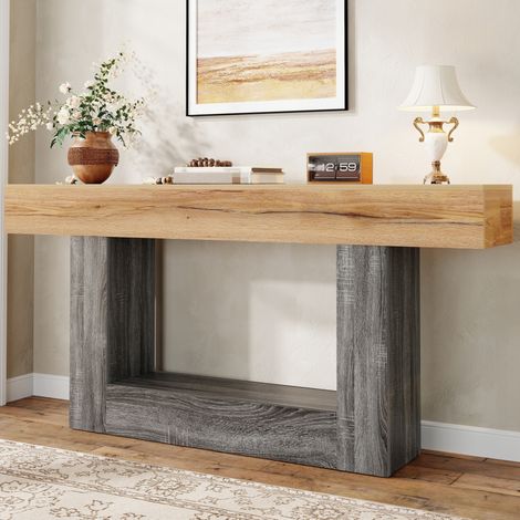 Console 160 x 30 x 82,5 cm en panneaux de particules, naturel DESVIAE (1/5)