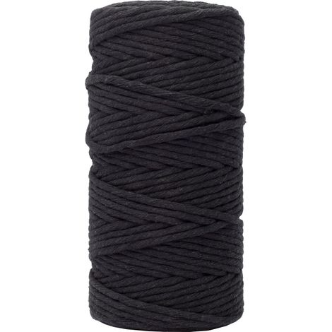 Corde Macramé - Noir - 3 mm x 100 m - 100% coton (1/5)