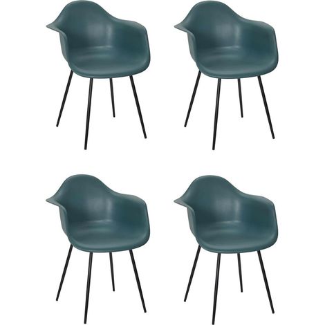 Lot de 4 Chaises Fauteuil "Gustav" 85cm Bleu (1/5)