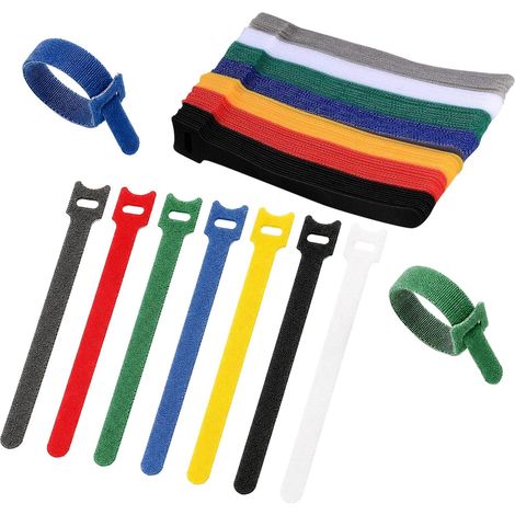 150 Self-Gripping Cable Ties 12 mm, Multi-Colour, Reusable, (1/5)