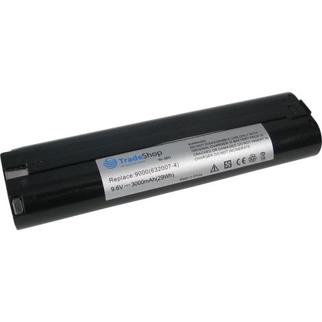Hochleistungs Ni-MH Akku, 9,6V / 3000mAh ersetzt Makita 191681-2, 192533-0, 632007-4, 9000, 9001, 9002, 90003, 9600