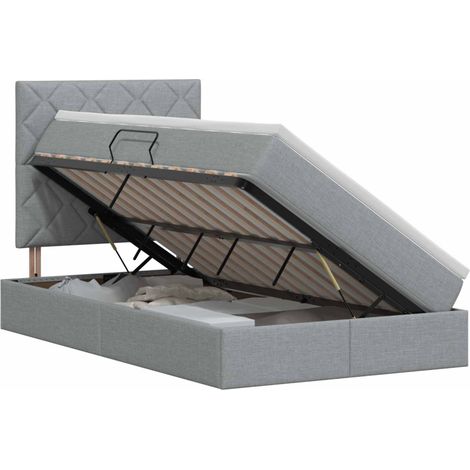 Maison Exclusive - Letto con contenitore e materasso Grigio Chiaro 120 x 200 cm (1/5)