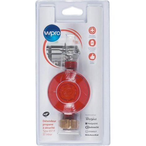 Détendeur gaz propane pour plaque de cuisson, Wpro - 484000008503 (1/2)