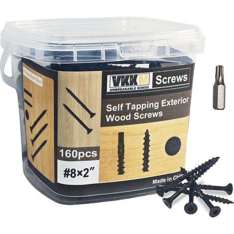 Vis pour Terrasse Noire à Rainure, 160PCS 82- Fixation Clôtures/Planches, Jardin/Terrasse, Revêtement Protecteur, Pour Menuisiers & Amateurs (1/5)