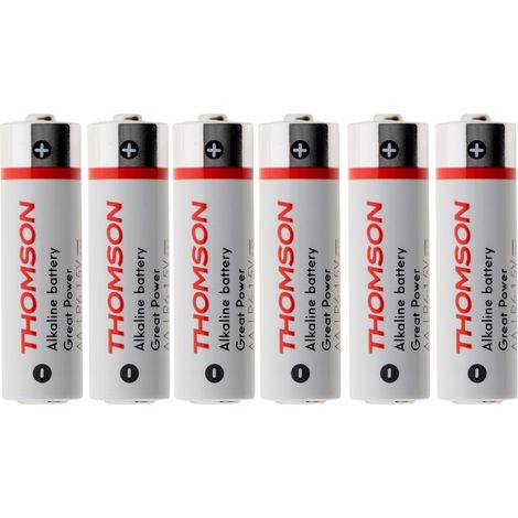 Pack de 6 piles alcalines LR06 AA 1,5V - Thomson