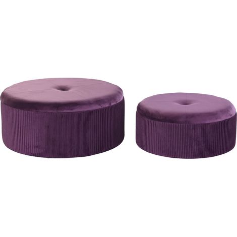 Reposapies Set 2 Poliester Mdf 70X70X28 Terciopelo MB199069 (1/4)