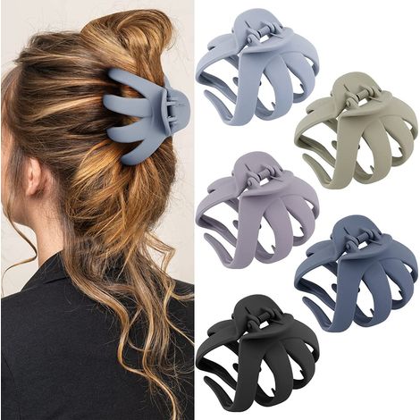 5 Large Hair Clips - Giant Octopus Hair Clips, Hair Claws, Giant Hair Clips for Women and Girls (1/5)