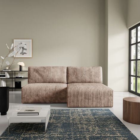 3-Sitzer-Wende-Ecksofa mit Bettkasten Angela Hellbraun