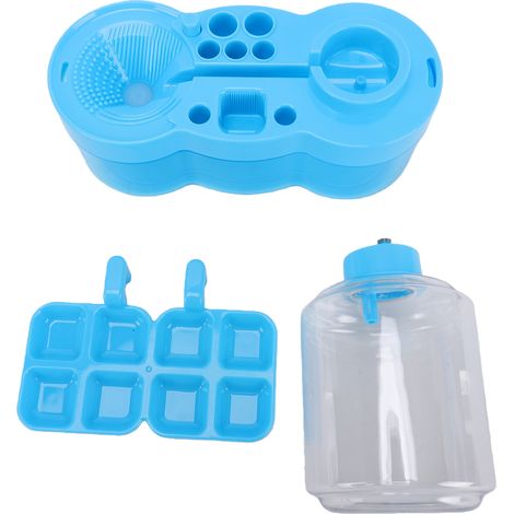 Outil de nettoyage de pinceaux avec grands réservoirs d'eau pour artistes acryliques et aquarelles, idéal pour l'atelier, l'école et la maison (bleu). (1/5)