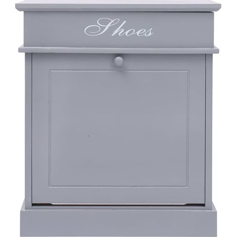 Armoire à Chaussures, Meuble Étagère de Rangement, Gris 50 x 28 x 58 cm Bois de Paulownia OIB4736E (1/5)