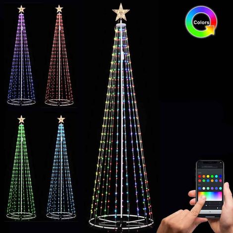 Albero Natale Luminoso 280 cm Smart Control con APP 432 LED Luci per Esterno (1/5)
