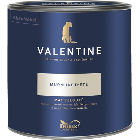 Dulux Valentine Peinture intérieure de haute qualité - Valentine - Couleur intense & pouvoir couvrant élevé - Mat Velouté Murmure d'Été 2 L