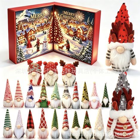 Calendrier de l'Avent Lutin de Noël 2026 – Pendentif en peluche – Nouveauté tendance (1/5)