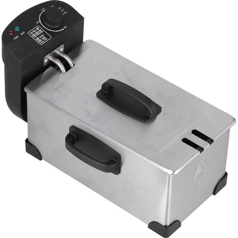Friteuse électrique 3,5 L 2000 W, usage professionnel, en acier inoxydable, pour frites et chips, température de 0 à 190 °C, prise européenne 220 V (1/5)
