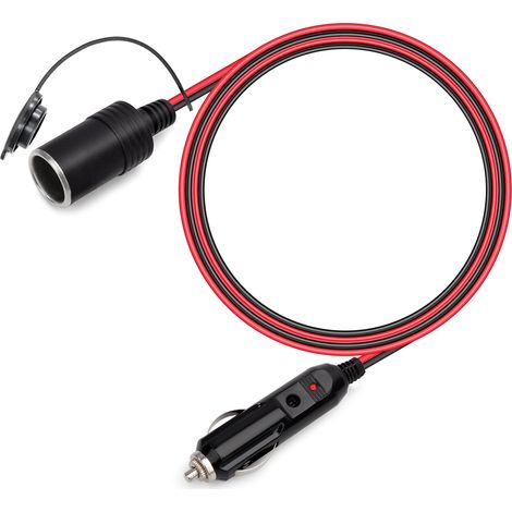 1M Rallonge Allume Cigare 12 V/24 V Prise Allume Cigare 16 AWG Câble d'extension Adaptateur avec Fusible 15A pour Camion Bateau Réfrigérateur Voiture (1/5)