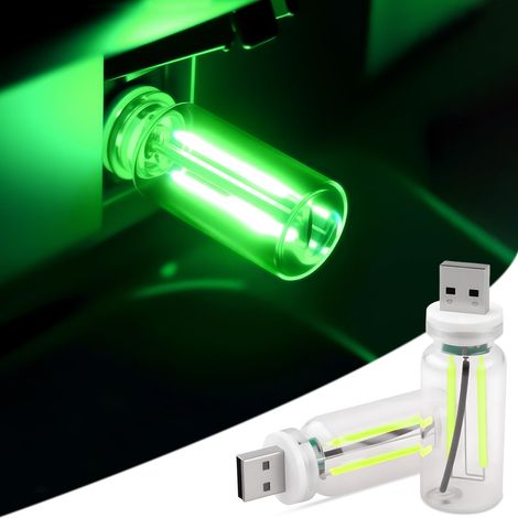 Lot de 2 lampes USB pour voiture, lampe rétro tactile à intensité variable, lumière d'ambiance LED pour l'intérieur, mini lampe LED portable en bouteille de verre, pour véhicules, chambre, couloir, ca (1/5)