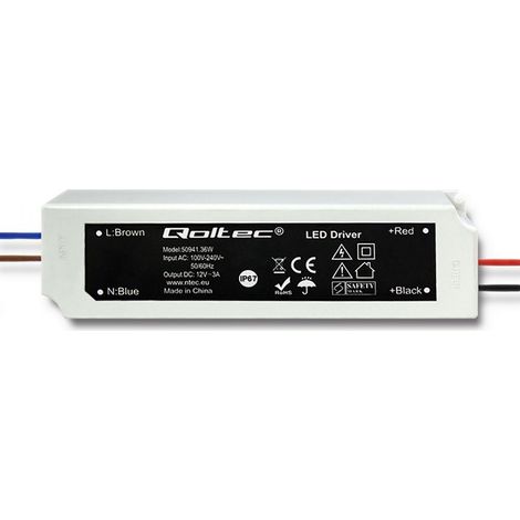 Schaltnetzteil LED IP67 36W 12V 3A Wasserdicht