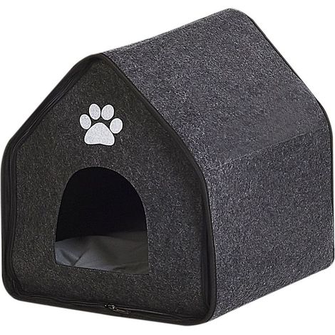 Cuccia Cuscino Imbottito per Cani in Tessuto Grigio 40 x 40 cm Jangi (1/5)
