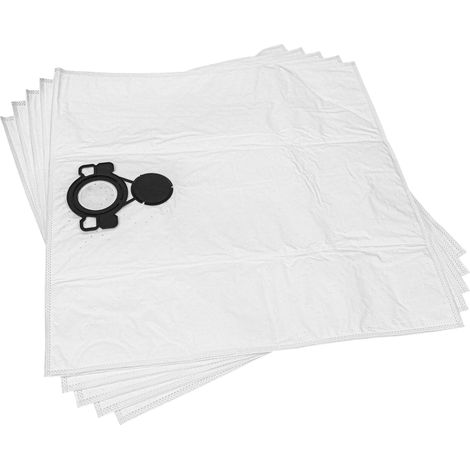 vhbw 5x Vacuum Cleaner Bag compatible with Milwaukee AS500ELCP Vacuum Cleaner, Microfleece, 61 cm x 59 cm, White (1/4)