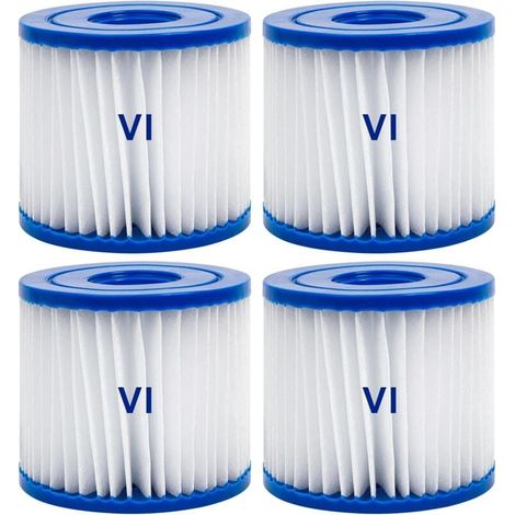 Ulisem – Lot de 4 filtres Type VI pour spa – Cartouche de filtre 79mm x 105mm – Filtration efficace pour Bestway Lay-Z-Spa (1/4)