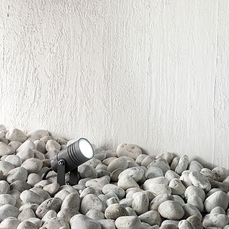 Faretto Da Esterno Moderno Walker Metallo Grigio Grafite Vetro Gu10