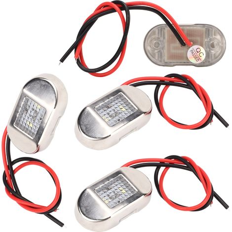 Lot de 4 feux de position latéraux LED 12V IP68 étanches, universels, pour la pêche de nuit, camping-car, yacht, camion, caravane (1/5)