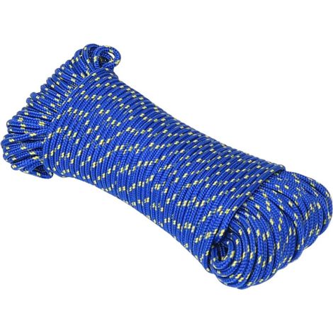 Corde de bateau, Corde de Chanvre, pour la Décoration, le Bricolage, le Jardinage Bleu 3 mm 100 m Polypropylène OIB4488E (1/4)