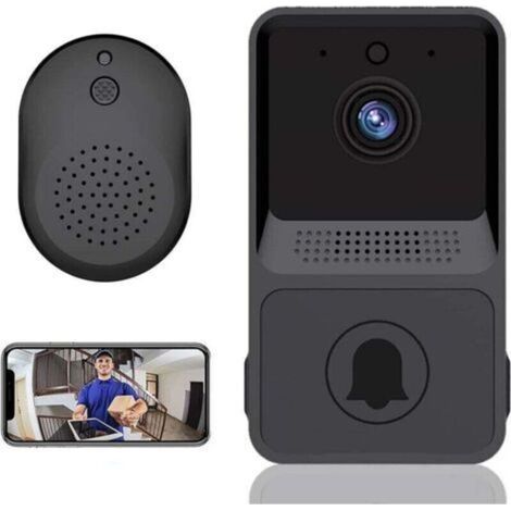 1pcsSonnette vidéo à distance sans fil, intelligente, interphone domestique, vision nocturne HD, chargement Wifi, sonnette intelligente, conversation bidirectionnelle, contrôle d'application (1/5)