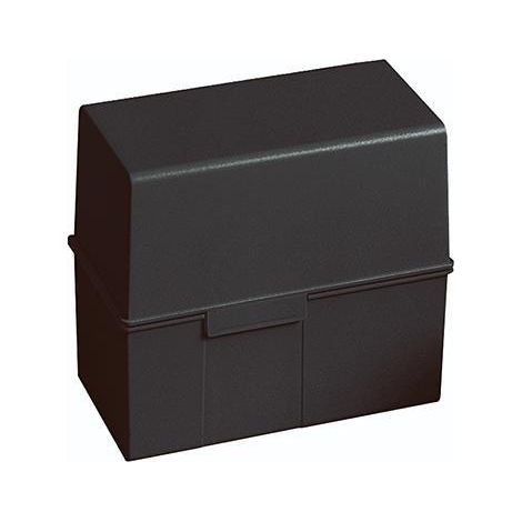 Karteikasten 12,1 x 10,1 x 7,4 cm (B x H x T) DIN A7 quer 300 Karten Polystyrol schwarz (1/4)