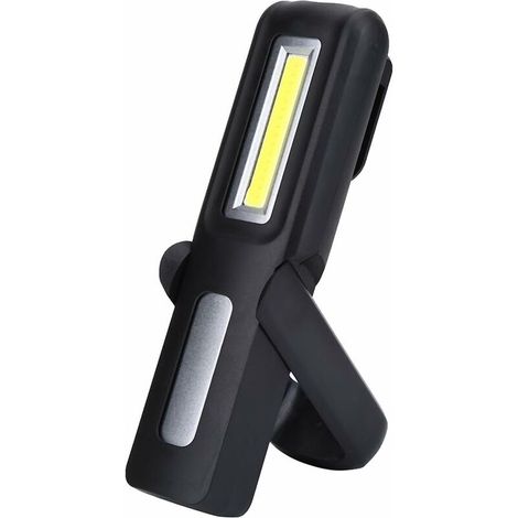 COB LED Work Light USB Rechargeable COB Working Lamp Multifunction Flashlight with Hanging Hook, Magnetic Holders for Auto Repair,Camping,Emergencies(Black) (1/5)