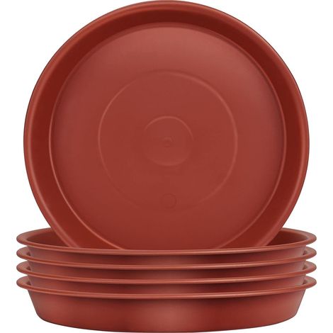 Set mit 5 Pflanzen-Untersetzern, Blumentopf-Untersetzern für Pflanzen, Pflanzschalen für drinnen, draußen, Garten – 16 cm (1/4)