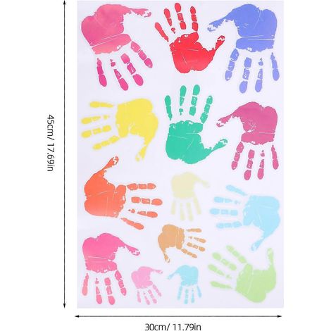 Sticker mural empreinte de main pour chambre d'enfant - Décoration pour salle de classe de maternelle (1/5)