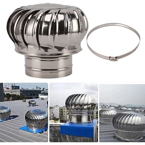 Capuchon Rotatif pour Cheminée Ventilateur Anti-Retour Antidérapant avec Collier Épaisseur 200 Modèle en Acier Inoxydable (1/5)
